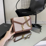 [YSL] 코튼 캔버스 카산드라 모노그램 클래스프 백