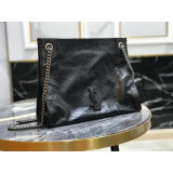 [YSL] 크링클드 퀼티드 가죽 미디움 니키 쇼핑백