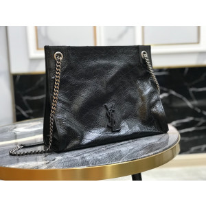[YSL] 크링클드 퀼티드 가죽 미디움 니키 쇼핑백