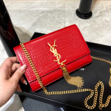 [YSL] 크로커다일 엠보스드 스몰 케이트 태슬 사첼백