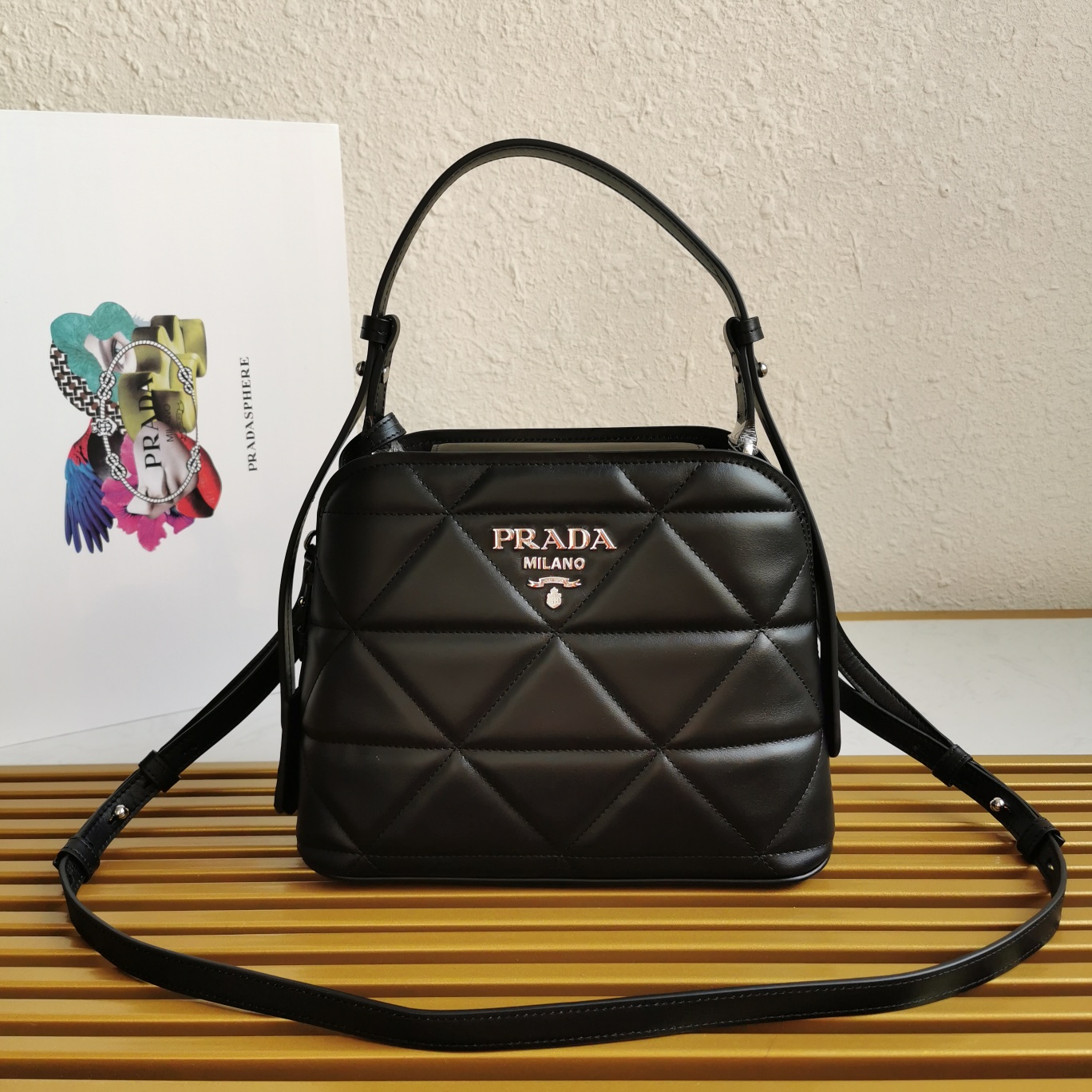 [PRADA] 마티네 퀼팅 가죽 토트백