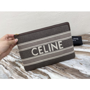 [CELINE] 라지 스트라이프 자카드 파우치