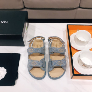 [CHANEL] 데님 벨크로 샌들 -2색상
