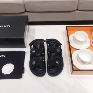 [CHANEL] 버튼 매쉬 벨크로 샌들
