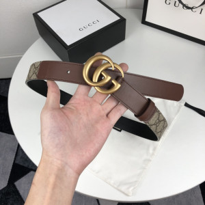 [GUCCI] 더블 G 버클 GG 벨트 수프림