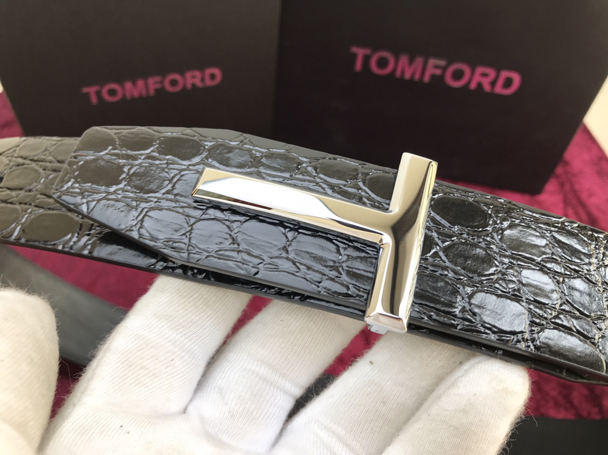 [Tom Ford] 톰포드 남성 벨트 블랙 금장/은장