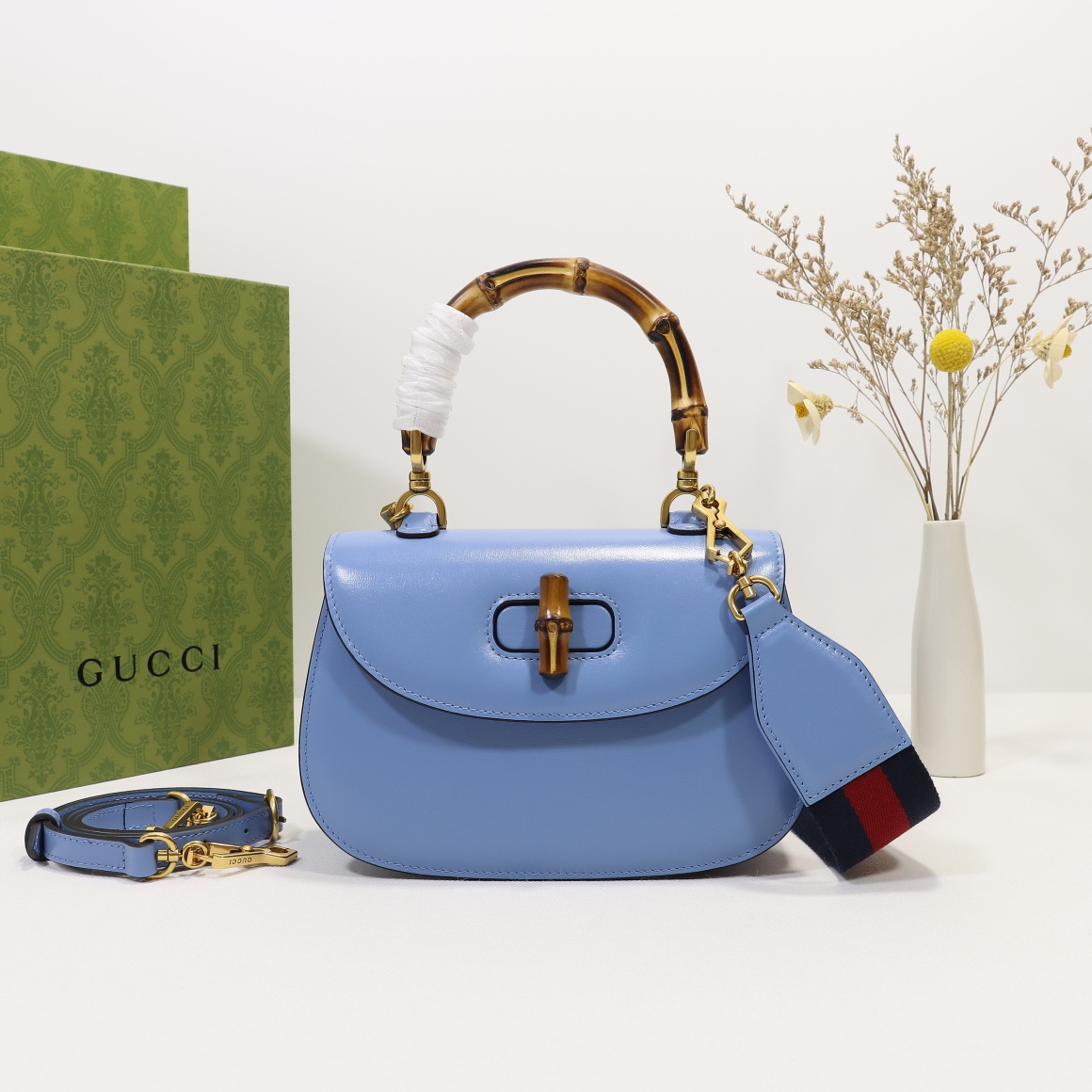 [GUCCI] 뱀부 스몰 탑 핸들백