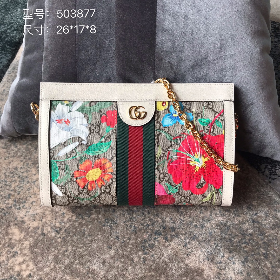 [GUCCI/SA] 구찌 오피디아 GG 플로라 체인 숄더백