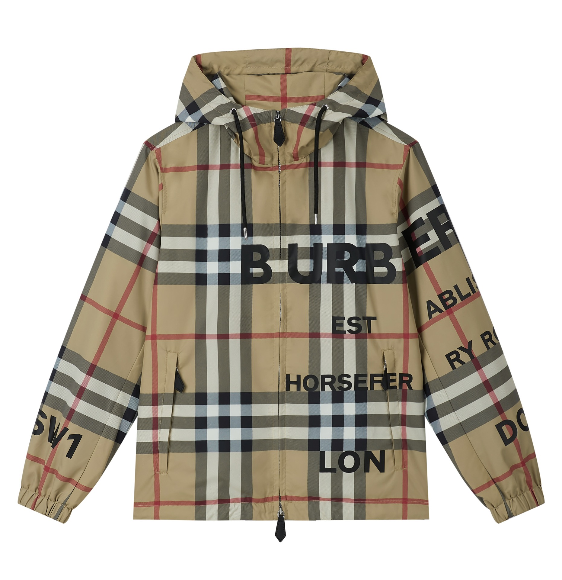 [BURBERRY] 버버리 호스페리 프린트 체크 나일론 후드 자켓 -잔디집