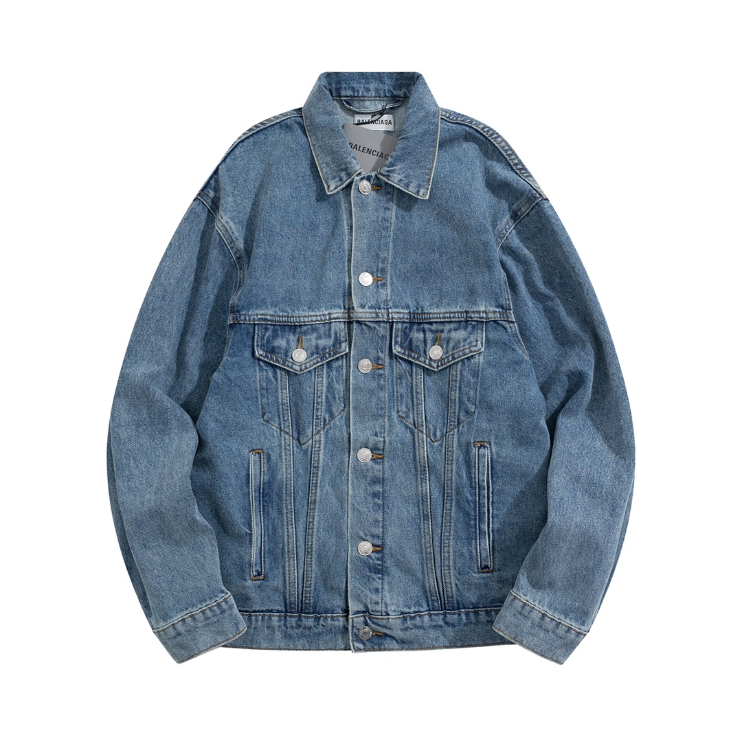 [BALENCIAGA] 발렌시아가 백로고 프린팅 데님 자켓   -잔디집