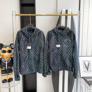 [LOUIS VUITTON] 그라디언트 모노그램 메시 블루종 집업 자켓  - 캠벨