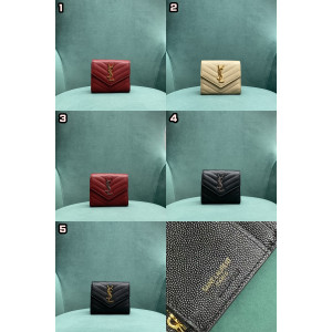 [YSL/석류] 모노그램 컴팩트 3단 반지갑