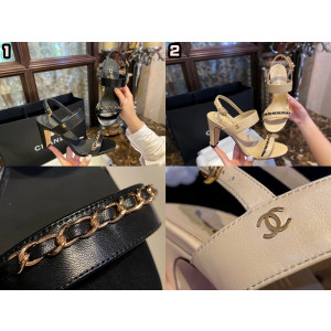 [CHANEL/GD(해피)] 샤넬 체인장식 샌들힐