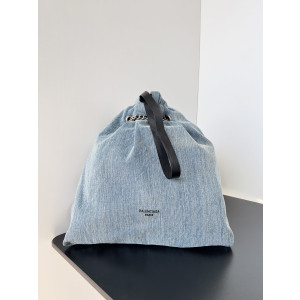 [BALENCIAGA/SA] 데님 CRUSH 크러쉬 미듐 토트백