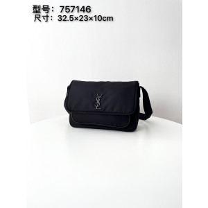 [YSL/블랙프레임] 에코닐 나일론 니키 메신저백